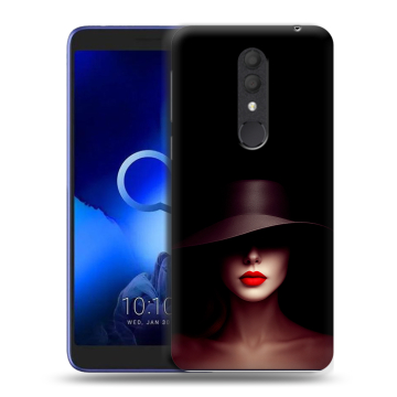 Силиконовый чехол на Alcatel 1X (2019) с принтом Девушка в шляпе