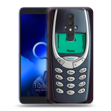 Силиконовый чехол на Alcatel 1X (2019) с принтом Старый телефон Силиконовый чехол на Alcatel 1X (2019) с принтом Старый телефон