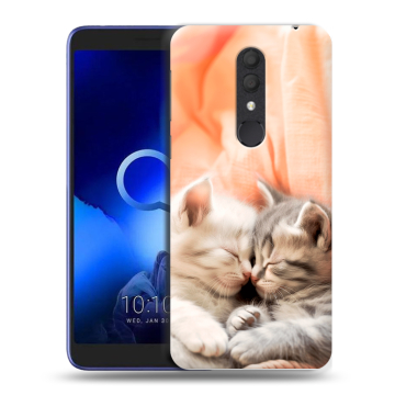 Силиконовый чехол на Alcatel 1X (2019) с принтом Котята