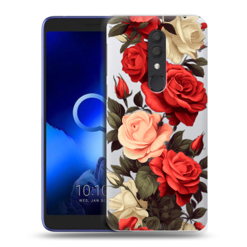 Силиконовый чехол на Alcatel 1X (2019) с принтом Розы