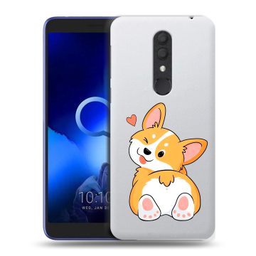 Силиконовый чехол на Alcatel 1X (2019) с принтом Корги