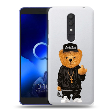 Силиконовый чехол на Alcatel 1X (2019) с принтом Плюшевый медведь