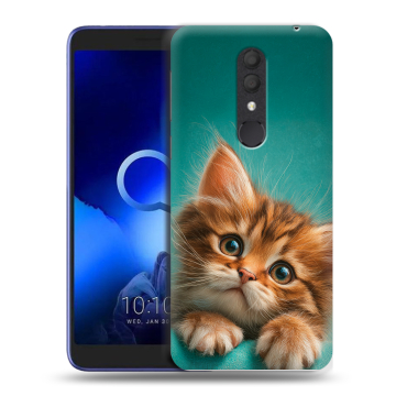 Силиконовый чехол на Alcatel 1X (2019) с принтом котенок