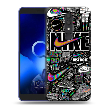 Силиконовый чехол на Alcatel 1X (2019) с принтом Найк Силиконовый чехол на Alcatel 1X (2019) с принтом Найк