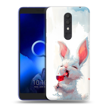 Силиконовый чехол на Alcatel 1X (2019) с принтом кролик зайчик