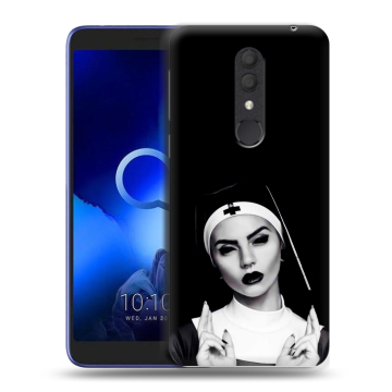 Силиконовый чехол на Alcatel 1X (2019) с принтом монашка