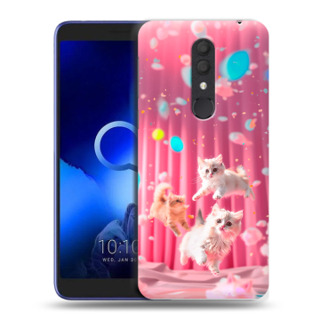 Силиконовый чехол на Alcatel 1X (2019) с принтом милые котики