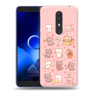 Силиконовый чехол на Alcatel 1X (2019) с принтом Hello Kitty Хелоу Кити