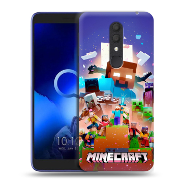 Силиконовый чехол на Alcatel 1X (2019) с принтом Майнкрафт Minecraft Силиконовый чехол на Alcatel 1X (2019) с принтом Майнкрафт Minecraft