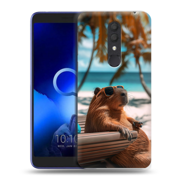Силиконовый чехол на Alcatel 1X (2019) с принтом Капибара
