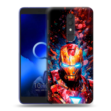 Силиконовый чехол на Alcatel 1X (2019) с принтом Железный человек Ironman