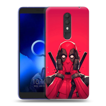 Силиконовый чехол на Alcatel 1X (2019) с принтом Дедпул Deadpool
