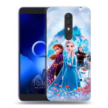 Силиконовый чехол на Alcatel 1X (2019) с принтом Холодное сердце Frozen