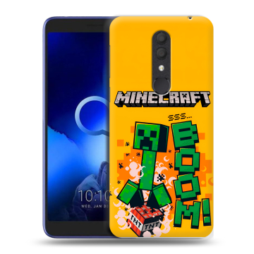 Силиконовый чехол на Alcatel 1X (2019) с принтом Майнкрафт Minecraft
