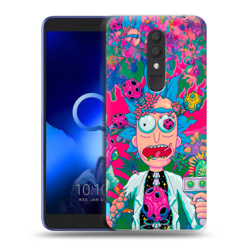 Силиконовый чехол на Alcatel 1X (2019) с принтом Рик и Морти Rick Morty