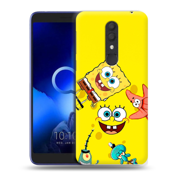 Силиконовый чехол на Alcatel 1X (2019) с принтом Спанч боб Спанчбоб