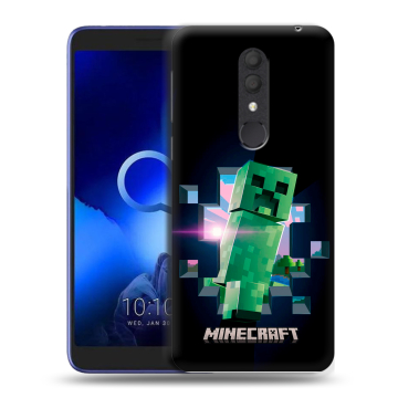 Силиконовый чехол на Alcatel 1X (2019) с принтом Майнкрафт Minecraft