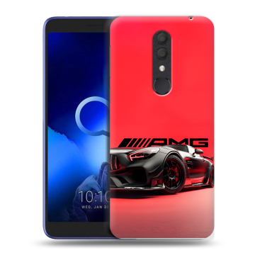 Силиконовый чехол на Alcatel 1X (2019) с принтом Мерседес Mercedes AMG