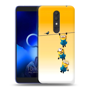 Силиконовый чехол на Alcatel 1X (2019) с принтом Миньоны
