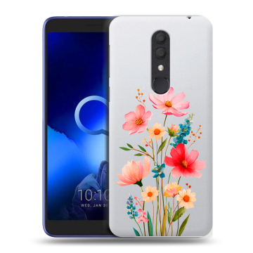 Силиконовый чехол на Alcatel 1X (2019) с принтом Цветы