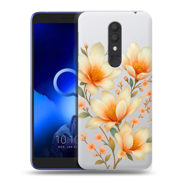 Силиконовый чехол на Alcatel 1X (2019) с принтом Цветы