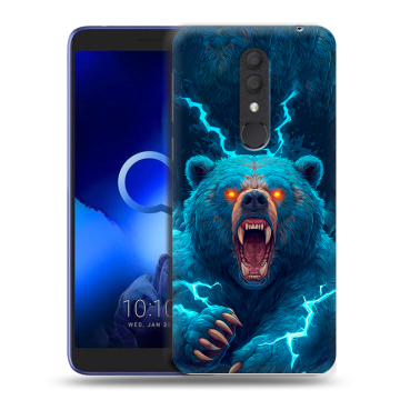 Силиконовый чехол на Alcatel 1X (2019) с принтом Медведь