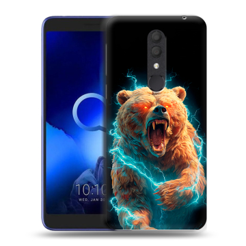 Силиконовый чехол на Alcatel 1X (2019) с принтом Медведь