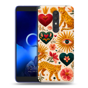 Силиконовый чехол на Alcatel 1X (2019) с принтом Модный принт