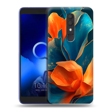 Силиконовый чехол на Alcatel 1X (2019) с принтом Цветы