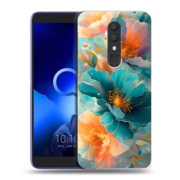 Силиконовый чехол на Alcatel 1X (2019) с принтом Цветы