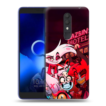 Силиконовый чехол на Alcatel 1X (2019) с принтом Hazbin Hotel Отель Хазбин