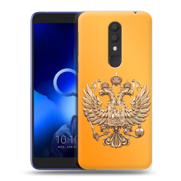 Силиконовый чехол на Alcatel 1X (2019) с принтом Герб Флаг России
