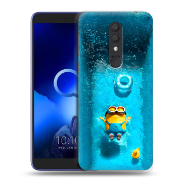 Силиконовый чехол на Alcatel 1X (2019) с принтом Миньоны Силиконовый чехол на Alcatel 1X (2019) с принтом Миньоны