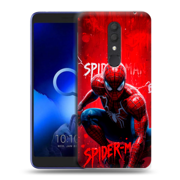 Силиконовый чехол на Alcatel 1X (2019) с принтом Spiderman Человек паук Силиконовый чехол на Alcatel 1X (2019) с принтом Spiderman Человек паук