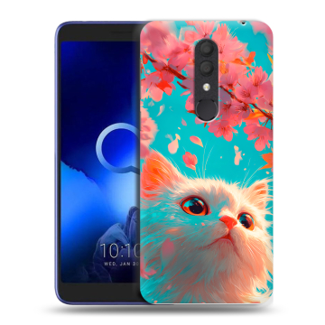 Силиконовый чехол на Alcatel 1X (2019) с принтом Красивый кот