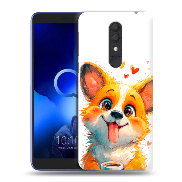 Силиконовый чехол на Alcatel 1X (2019) с принтом корги