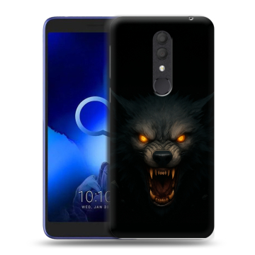 Силиконовый чехол на Alcatel 1X (2019) с принтом Волк