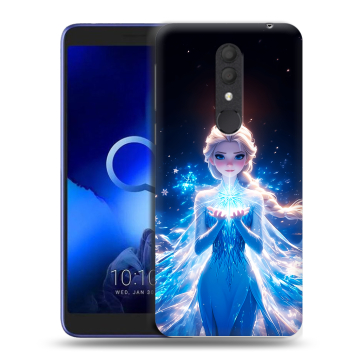 Силиконовый чехол на Alcatel 1X (2019) с принтом Холодное сердце Frozen