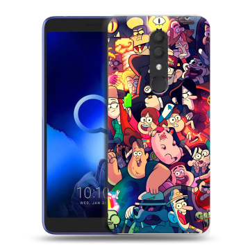 Силиконовый чехол на Alcatel 1X (2019) с принтом Gravity Falls Гравити Фолз