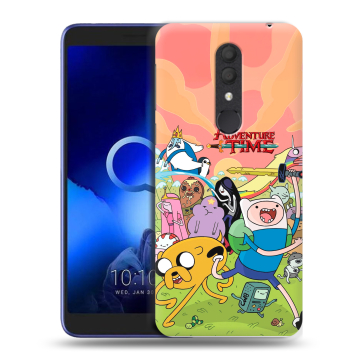 Силиконовый чехол на Alcatel 1X (2019) с принтом Adventure time Время приключений