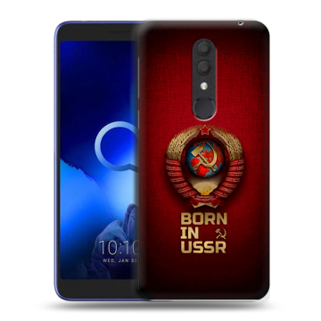 Силиконовый чехол на Alcatel 1X (2019) с принтом Флаг Герб СССР