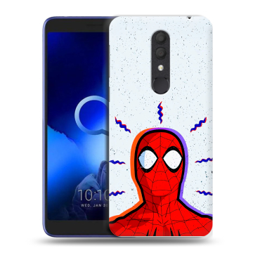 Силиконовый чехол на Alcatel 1X (2019) с принтом Spiderman Человек паук