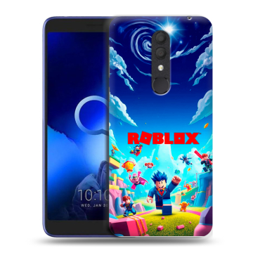 Силиконовый чехол на Alcatel 1X (2019) с принтом Roblox Роблокс