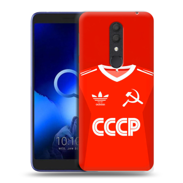 Силиконовый чехол на Alcatel 1X (2019) с принтом Флаг Герб СССР