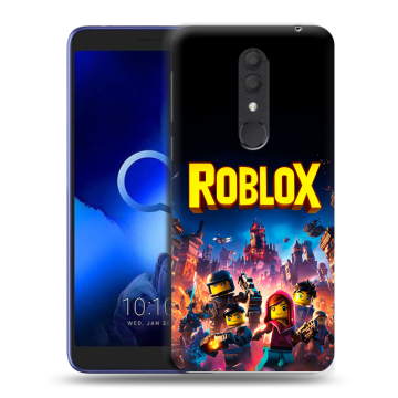Силиконовый чехол на Alcatel 1X (2019) с принтом Roblox Роблокс