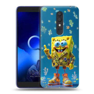 Силиконовый чехол на Alcatel 1X (2019) с принтом Спанч боб Спанчбоб
