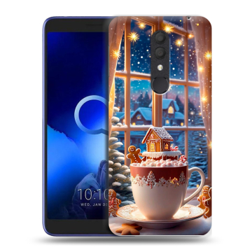 Силиконовый чехол на Alcatel 1X (2019) с принтом Новый год