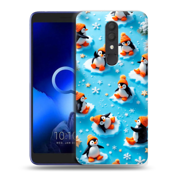 Силиконовый чехол на Alcatel 1X (2019) с принтом Новый год