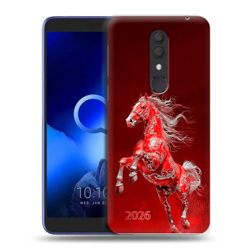 Силиконовый чехол на Alcatel 1X (2019) с принтом Новый год