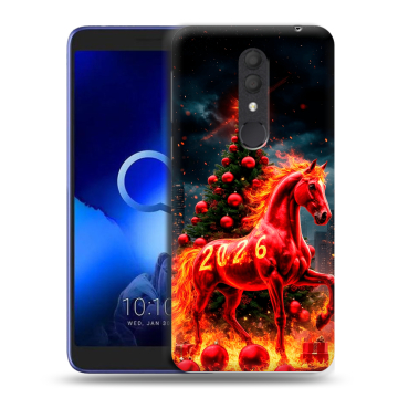 Силиконовый чехол на Alcatel 1X (2019) с принтом Новый год